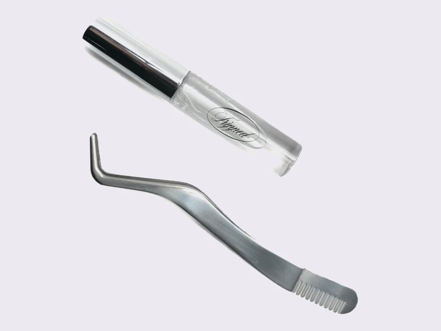 Tripped glue and precision tweezers