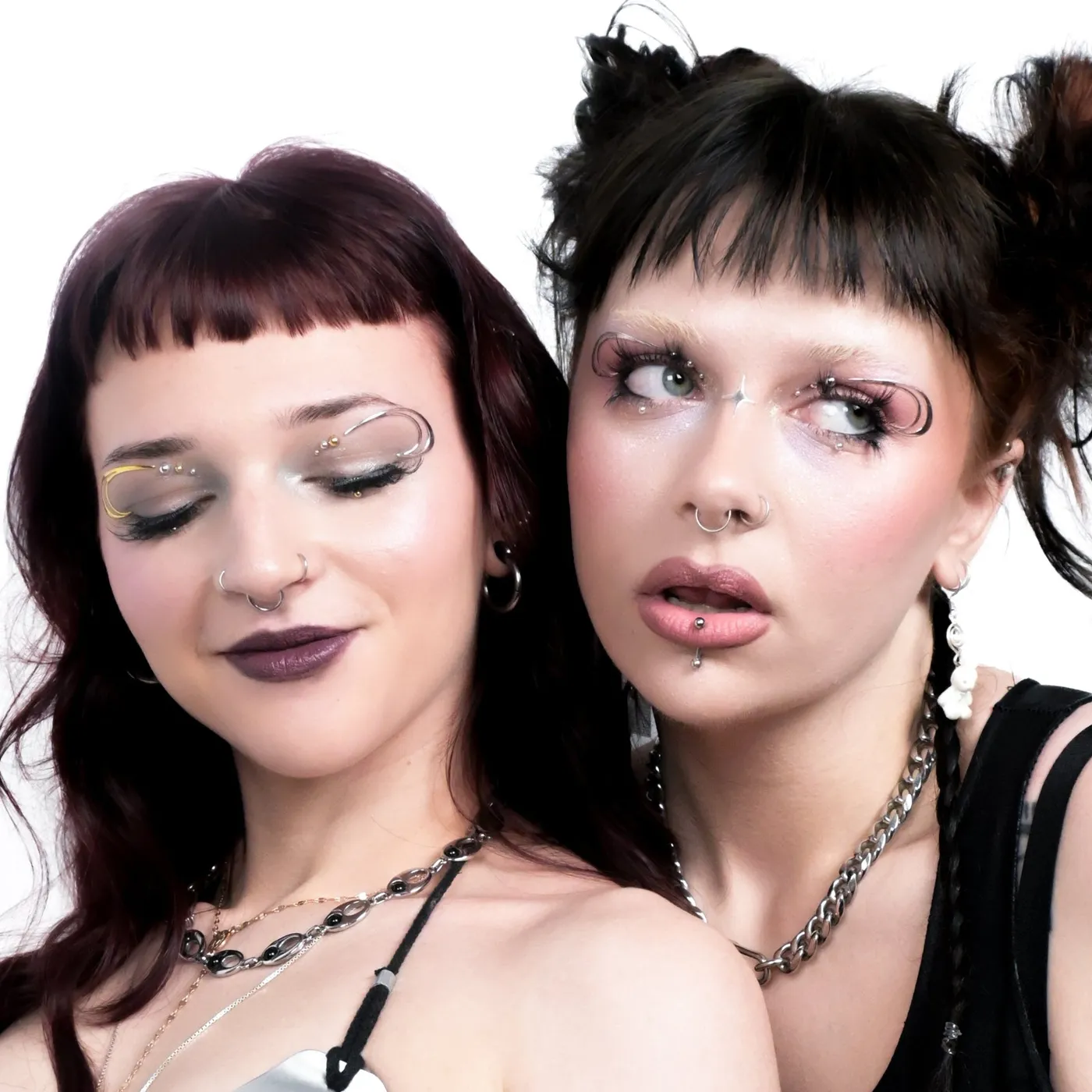 Friends wearing Tripped eye stickers